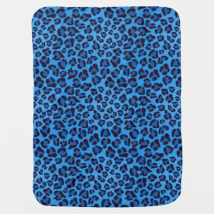 blue leopard texture pattern baby blanket