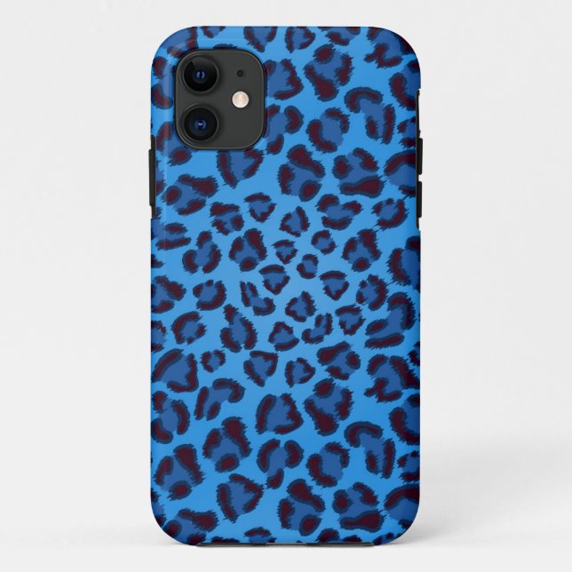 blue leopard texture pattern Case-Mate iPhone case (Back)