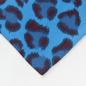 blue leopard texture pattern fleece blanket (Corner)
