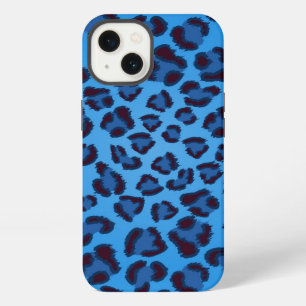 blue leopard texture pattern iPhone case