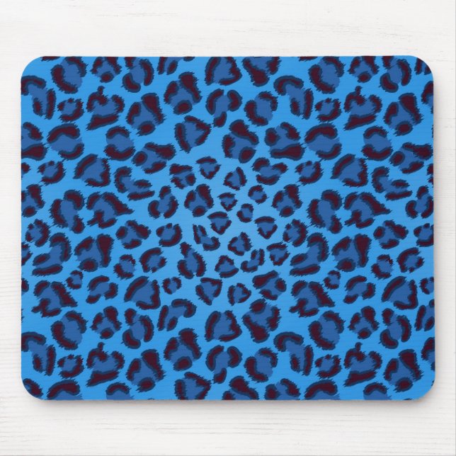 blue leopard texture pattern mouse pad (Front)