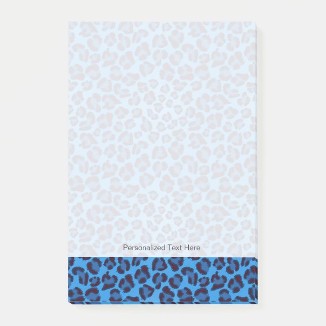 blue leopard texture pattern post-it notes (Front)