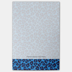 blue leopard texture pattern post-it notes