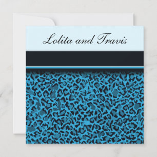 Blue Leopard Wedding Invitation