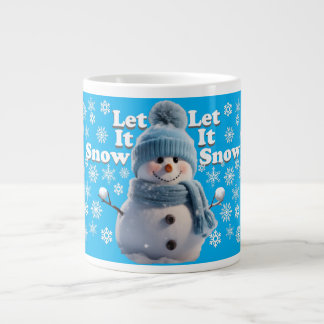 Blue Let It Snow Fun Snowman Specialty Mug
