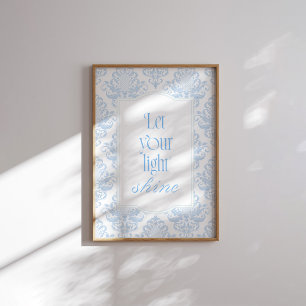 Blue Let Your Light Shine Bible Verse  Poster