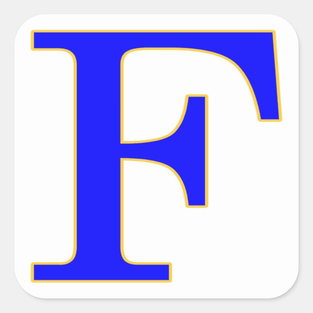 Blue Letter F Sticker (Front)