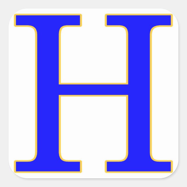 Blue Letter H Sticker (Front)