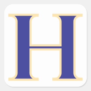 Blue Letter H Sticker