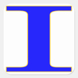 Blue Letter I Sticker