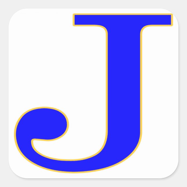Blue Letter J Sticker (Front)