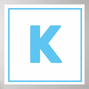 Blue letter K Poster