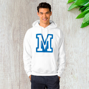Blue Letter M Mens Hoodie