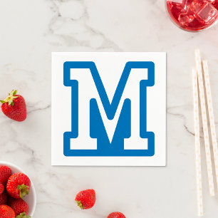 Blue Letter M Paper Napkins