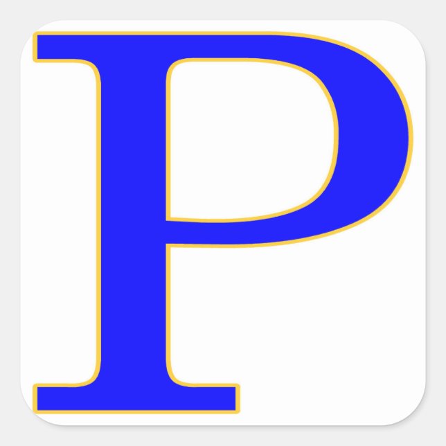 Blue Letter P Sticker (Front)