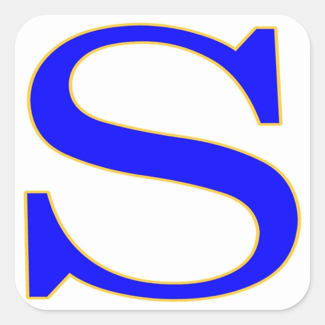 Blue Letter S Sticker (Front)