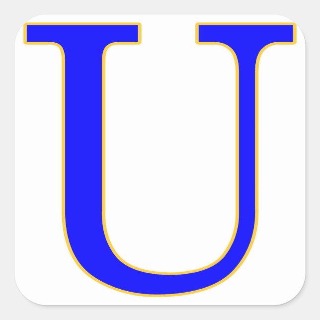 Blue Letter U Sticker (Front)