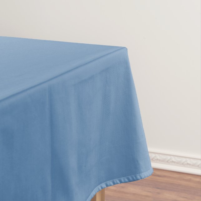 Blue Lichen Solid Colour Print, Light Blue Grey Tablecloth (In Situ)
