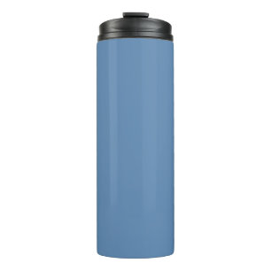 Blue Lichen Solid Colour Print, Light Blue Grey Thermal Tumbler