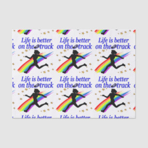 BLUE LIFE IS BETTER ON THE TRACK DESIGN TISSUE PAPER