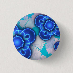 Blue light 3 cm round badge