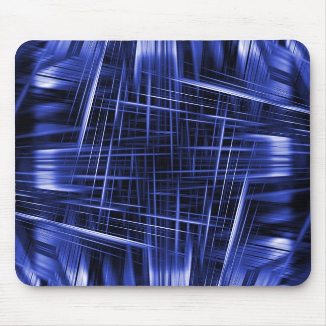 Blue light beams pattern mouse pad (Front)