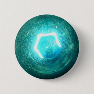 Blue Light Bulb 6 Cm Round Badge