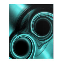 Blue Light Colliding Blackholes Acrylic Wall Art