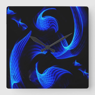 Blue Light Extravaganza Wall Clock