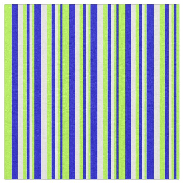 Blue, Light Green, and White Coloured Lines Fabric (Close Up)