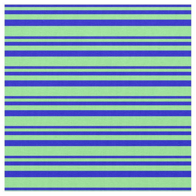 Blue & Light Green Stripes Pattern Fabric (Close Up)