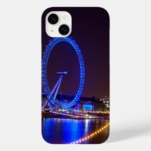 Blue light London eye in the night Case-Mate iPhone Case (Back)