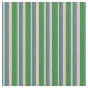 Blue, Light Pink, and Forest Green Pattern Fabric