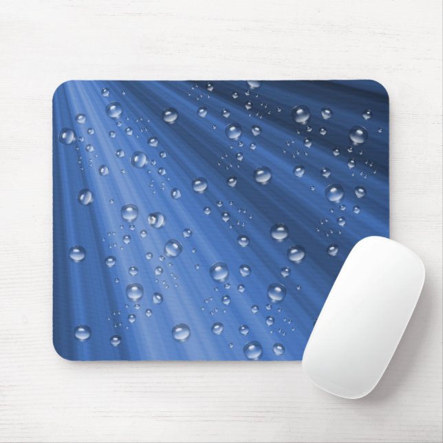 Blue Light Rays and Bubbles Mouse Pad (With Mouse)