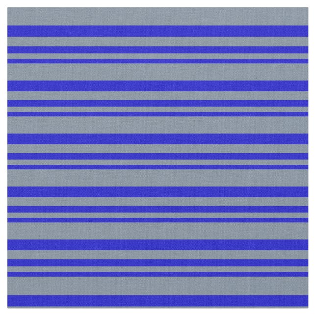 Blue & Light Slate Grey Coloured Stripes Fabric (Close Up)
