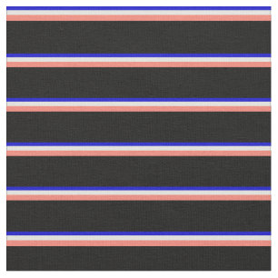 Blue, Light Yellow, Salmon, and Black Coloured Fabric