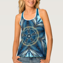 Blue Lightcode Mandala tank top