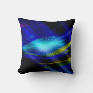 Blue Lighting Abstract Art Cushion