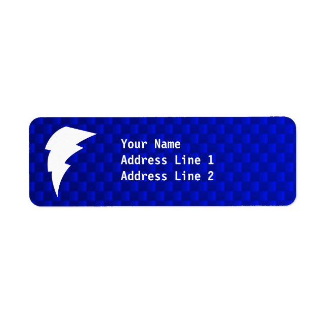Blue Lightning Bolt Return Address Label (Front)