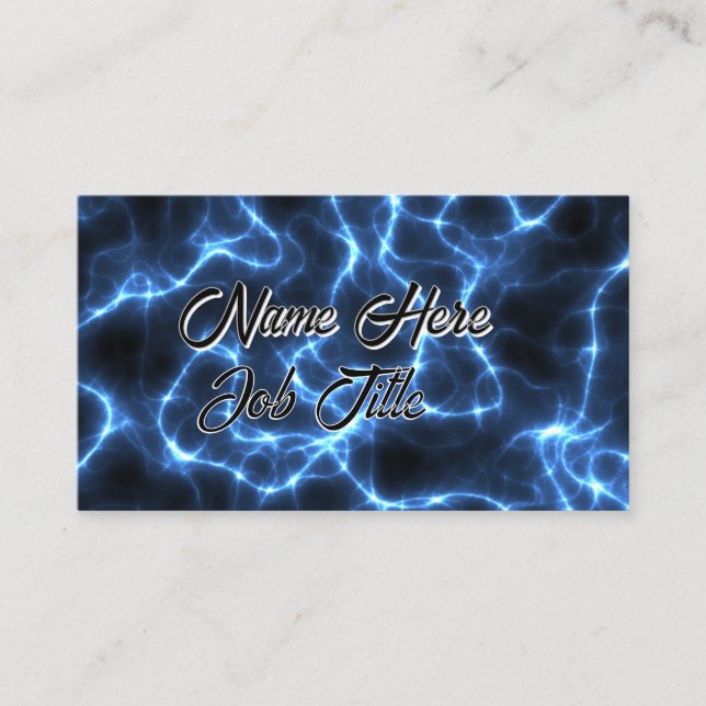 Blue Lightning Customisable  Business Card (Front)