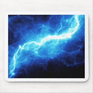 Blue lightning mouse pad
