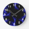 Blue Lightning  Numbered Wall Clock