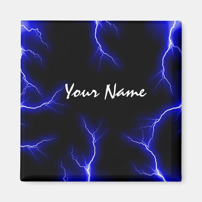Blue Lightning  Refrigerator Magnet (Front)
