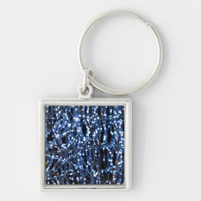 Blue Lights Abstract Key Ring (Front)