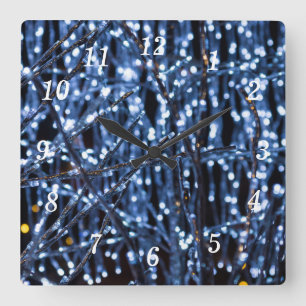 Blue Lights Abstract Wall Clock