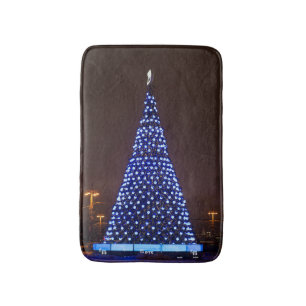 Blue lights Christmas tree Bath Mat