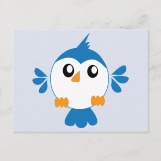 Blue Lil' Bird Postcard