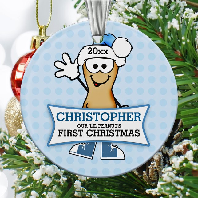Blue Lil Peanut Baby's 1st Christmas Ornament (Creator Uploaded)