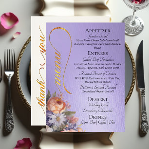 Blue Lilac - Monogram, Wildflowers & Thank You  Menu