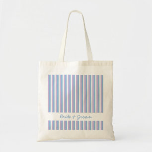 Blue Lilac White Stripes white Wedding Bag
